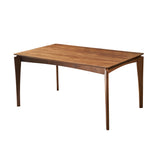 Mid-Century 6-Seater Rubberwood Dining Table with Walnut Veneer Table Top - NH764703