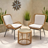 Outdoor Wicker Chat Set with Cushions - NH774013