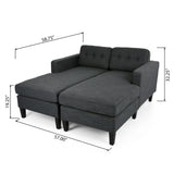 Contemporary Fabric Chaise Daybed with Button Accents - NH013803