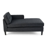 Contemporary Fabric Chaise Daybed with Button Accents - NH013803