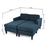 Contemporary Fabric Chaise Daybed with Button Accents - NH013803