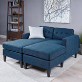 Contemporary Fabric Chaise Daybed with Button Accents - NH013803