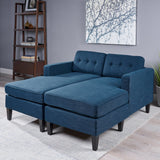 Contemporary Fabric Chaise Daybed with Button Accents - NH013803