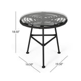 Outdoor Faux Wicker 2 Seater Chat Set with Tempered Glass Table - NH656903