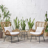 Outdoor 3 Piece Wicker Chat Set with Cushions - NH980013