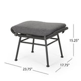 Outdoor Modern Boho Wicker Ottoman (Set of 2) - NH054013