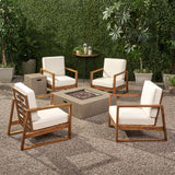 Outdoor 4 Seater Chat Set with Fire Pit - NH273013