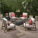 Outdoor 4 Seater Chat Set with Fire Pit - NH273013