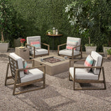 Outdoor 4 Seater Chat Set with Fire Pit - NH273013