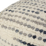 Handcrafted Boho Fabric Cube Pouf - NH938313