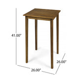 Outdoor Minimalist Acacia Wood Square Bar Table - NH510903