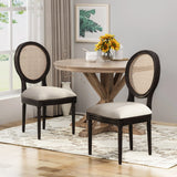 Laney French Style Oval Cane Back Dining Chairs (Set of 2)