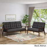 Mid Century Modern 2-Piece Fabric Sofa & Love Seat Living Room Set - NH017903