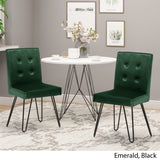 Glam Tufted Velvet Dining Chairs with Iron Legs  (Set of 2) - NH049803