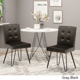 Glam Tufted Velvet Dining Chairs with Iron Legs  (Set of 2) - NH049803