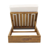 Outdoor Acacia Wood Chaise Lounge with Cushion (Set of 2) - NH614313