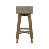 Outdoor Wood & Wicker Barstools (Set of 4) - NH360013