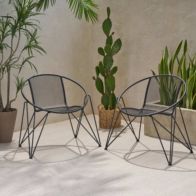 Modern Outdoor Iron Club Chair (Set of 2) - NH243013