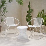 Modern Outdoor Iron Chat Set with Side Table - NH643013