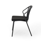 Outdoor Modern Iron Club Chair with Cushion (Set of 2) - NH717013