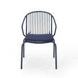Outdoor Modern Iron Club Chair with Cushion (Set of 2) - NH717013