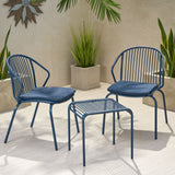 Outdoor Modern Iron 2 Seater Chat Set with Cushions - NH027013
