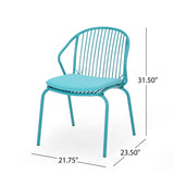 Outdoor Modern Iron Club Chair with Cushion (Set of 2) - NH717013