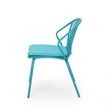 Outdoor Modern Iron Club Chair with Cushion (Set of 2) - NH717013