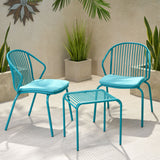 Outdoor Modern Iron 2 Seater Chat Set with Cushions - NH027013
