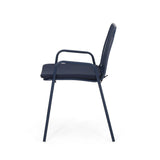 Outdoor Modern Iron Club Chair with Cushion (Set of 2) - NH237013