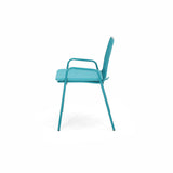 Outdoor Modern Iron Club Chair with Cushion (Set of 2) - NH237013