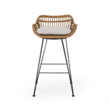 Outdoor Wicker Barstools with Cushions (Set of 4) - NH950013