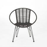 Outdoor Modern Boho 2 Seater Wicker Chat Set with Side Table - NH444013
