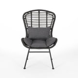 Outdoor Modern Boho 2 Seater Wicker Chat Set with Side Table - NH844013
