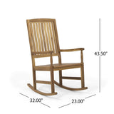Outdoor 2 Seater Acacia Wood Rocking Chairs and Side Table Set - NH607903