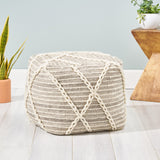 Wool and Cotton Pouf Ottoman - NH648903