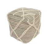 Wool and Cotton Pouf Ottoman - NH648903