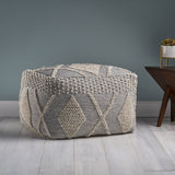 Contemporary Handcrafted Faux Yarn Pouf - NH073513