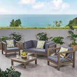 Outdoor 4 Seater Acacia Wood Loveseat Chat Set - NH504803