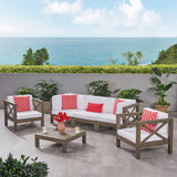 Outdoor 5 Seater Acacia Wood Sofa Chat Set - NH014803