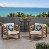 Outdoor Acacia Wood Club Chairs with Cushions (Set of 2) - NH183803