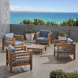 Outdoor 4 Seater Acacia Wood Club Chair and Coffee Table Set - NH944803