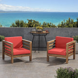 Outdoor Acacia Wood Club Chairs with Cushions (Set of 2) - NH183803