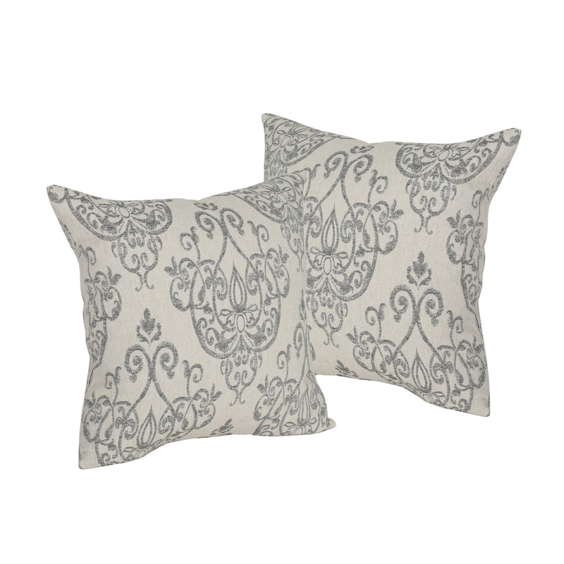 Modern Fabric Throw Pillows (Set of 2), Natural and Gray - NH224903