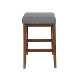 Contemporary Farmhouse Upholstered Fabric Barstools (Set of 2) - NH835903