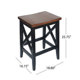 Contemporary Farmhouse Wooden Barstools (Set of 2) - NH245903