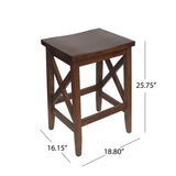 Contemporary Farmhouse Wooden Barstools (Set of 2) - NH245903