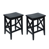 Contemporary Farmhouse Wooden Barstools (Set of 2) - NH245903