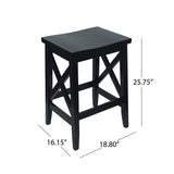 Contemporary Farmhouse Wooden Barstools (Set of 2) - NH245903