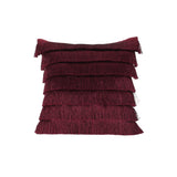 Glam Square Fabric Throw Pillow with Fringes - NH502213